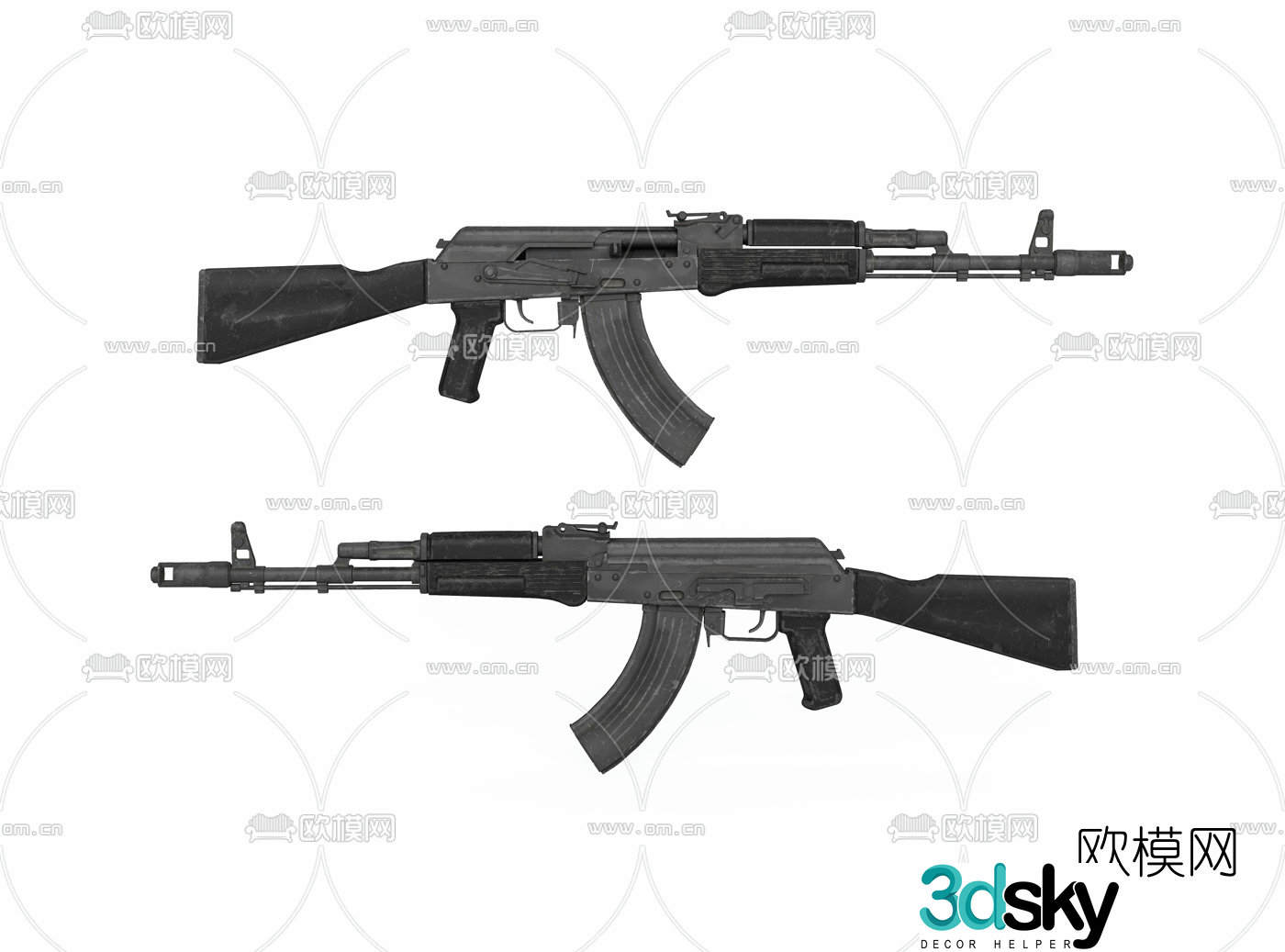 Modern AK47 assault rifle 3d model