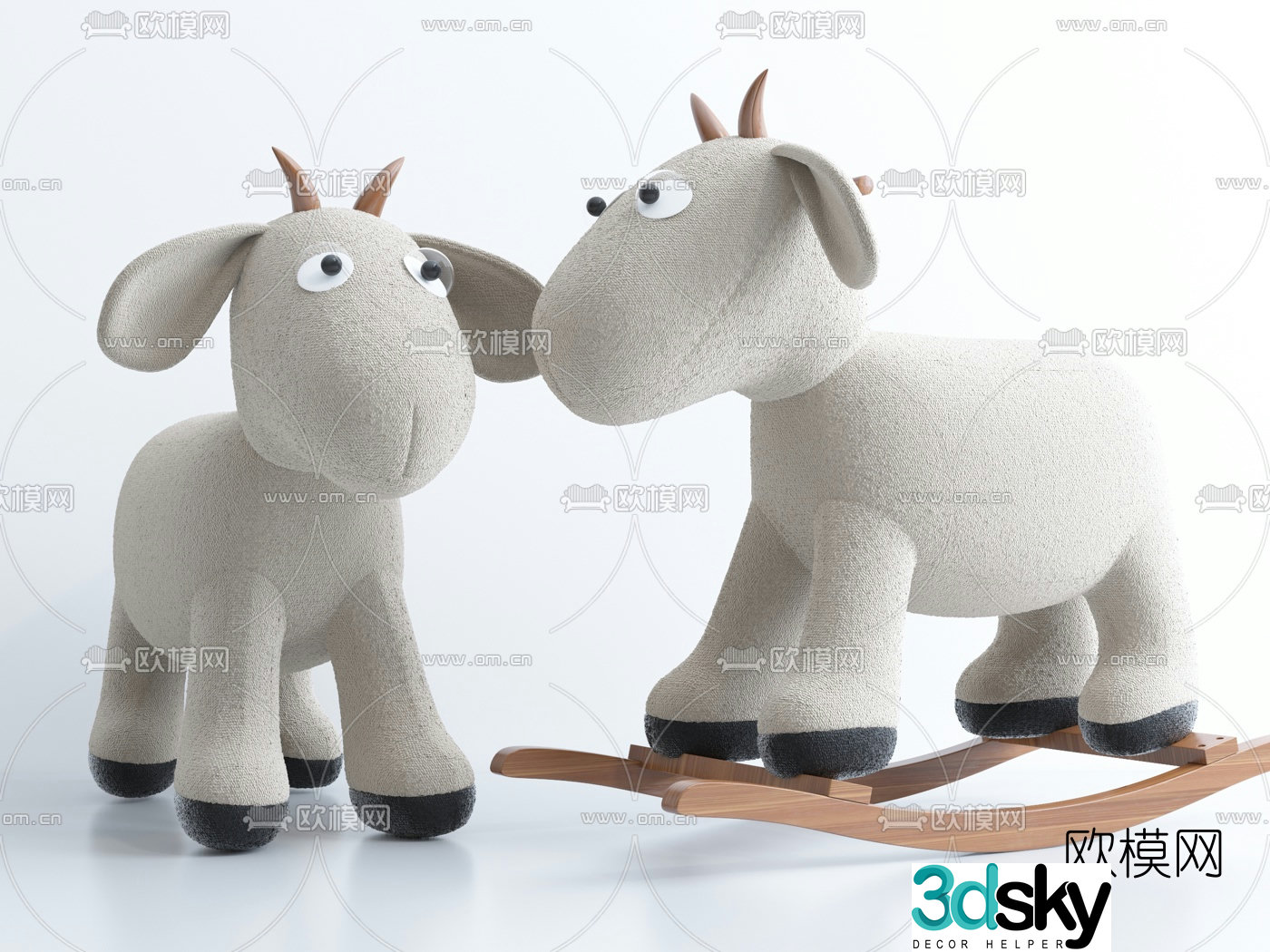 Modern sheep toy rocker 3d model