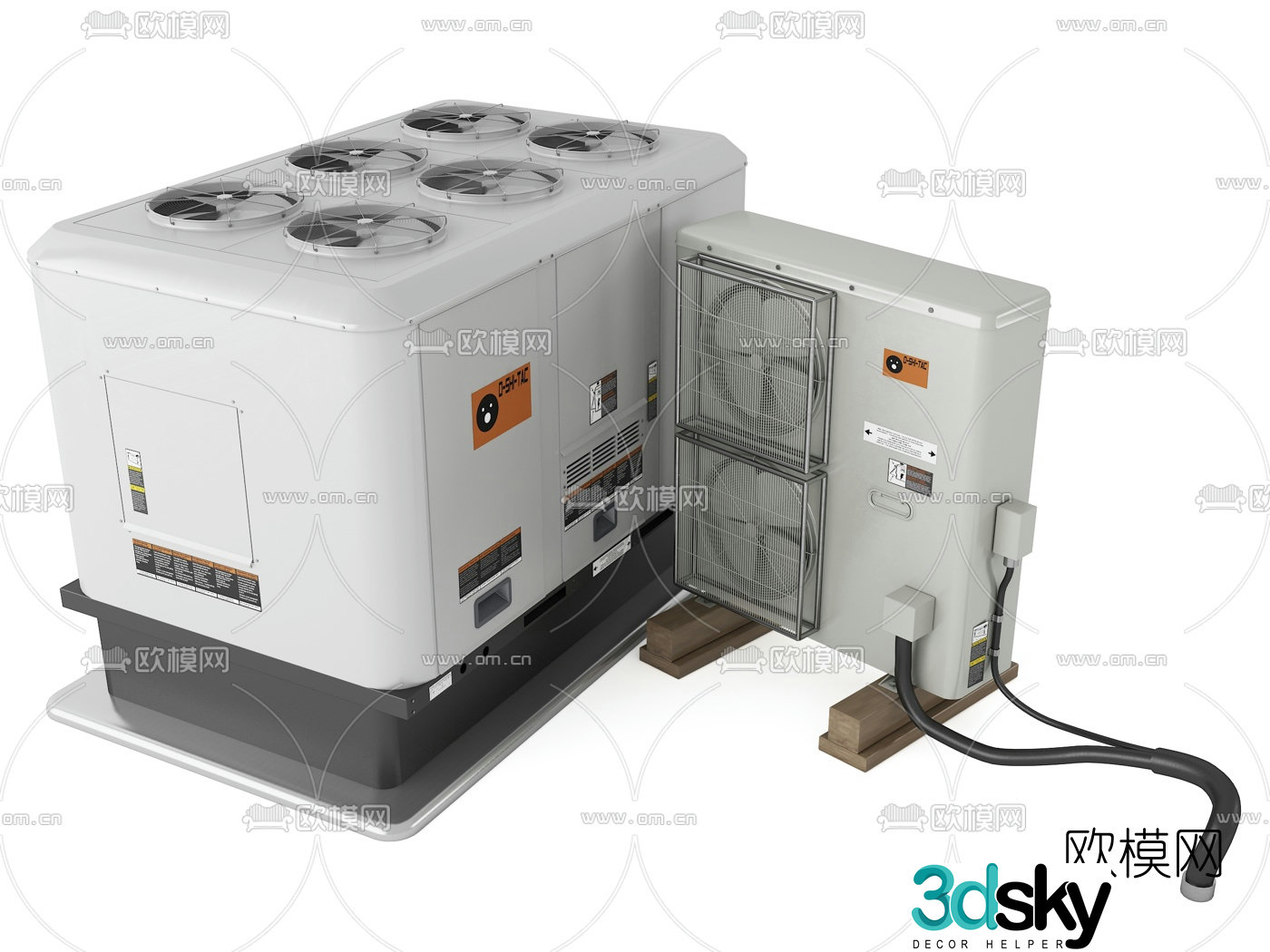 Modern industrial air conditioner outdoor unit 3d model