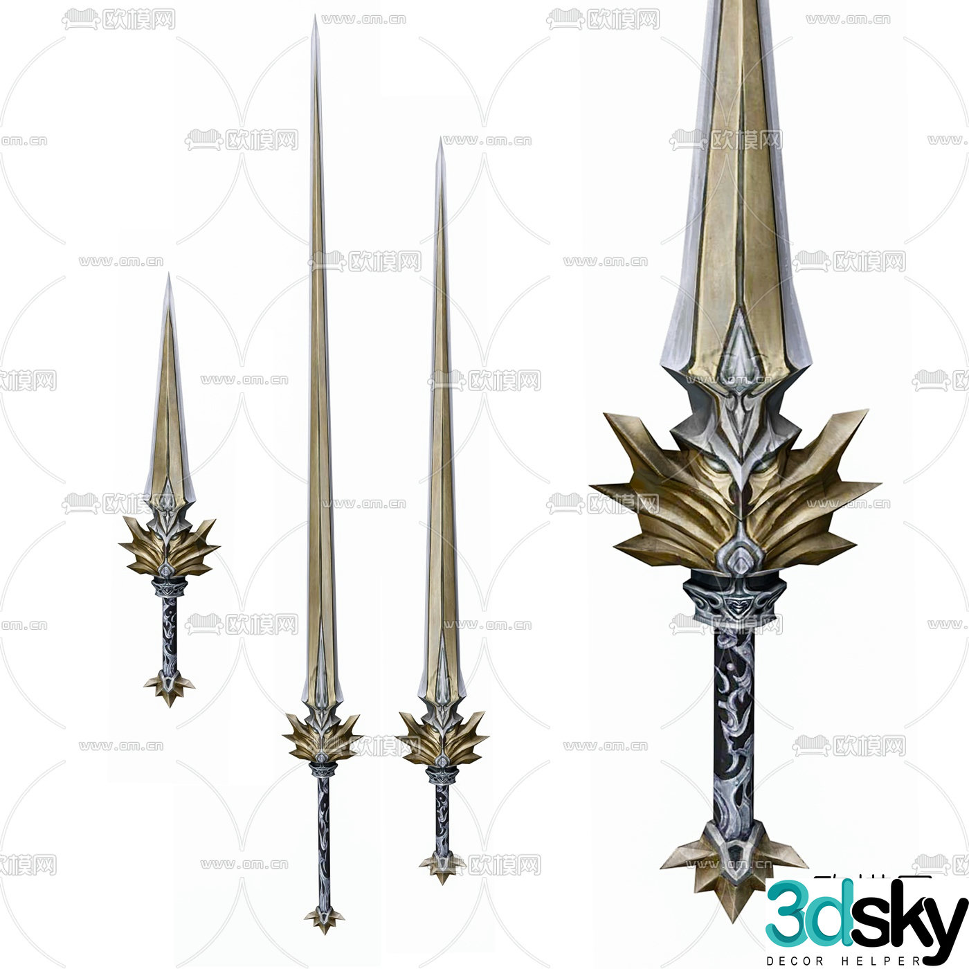 Modern weapon long sword 3d model