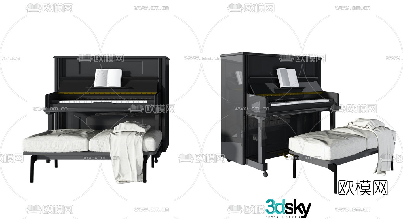 modern piano 3d model