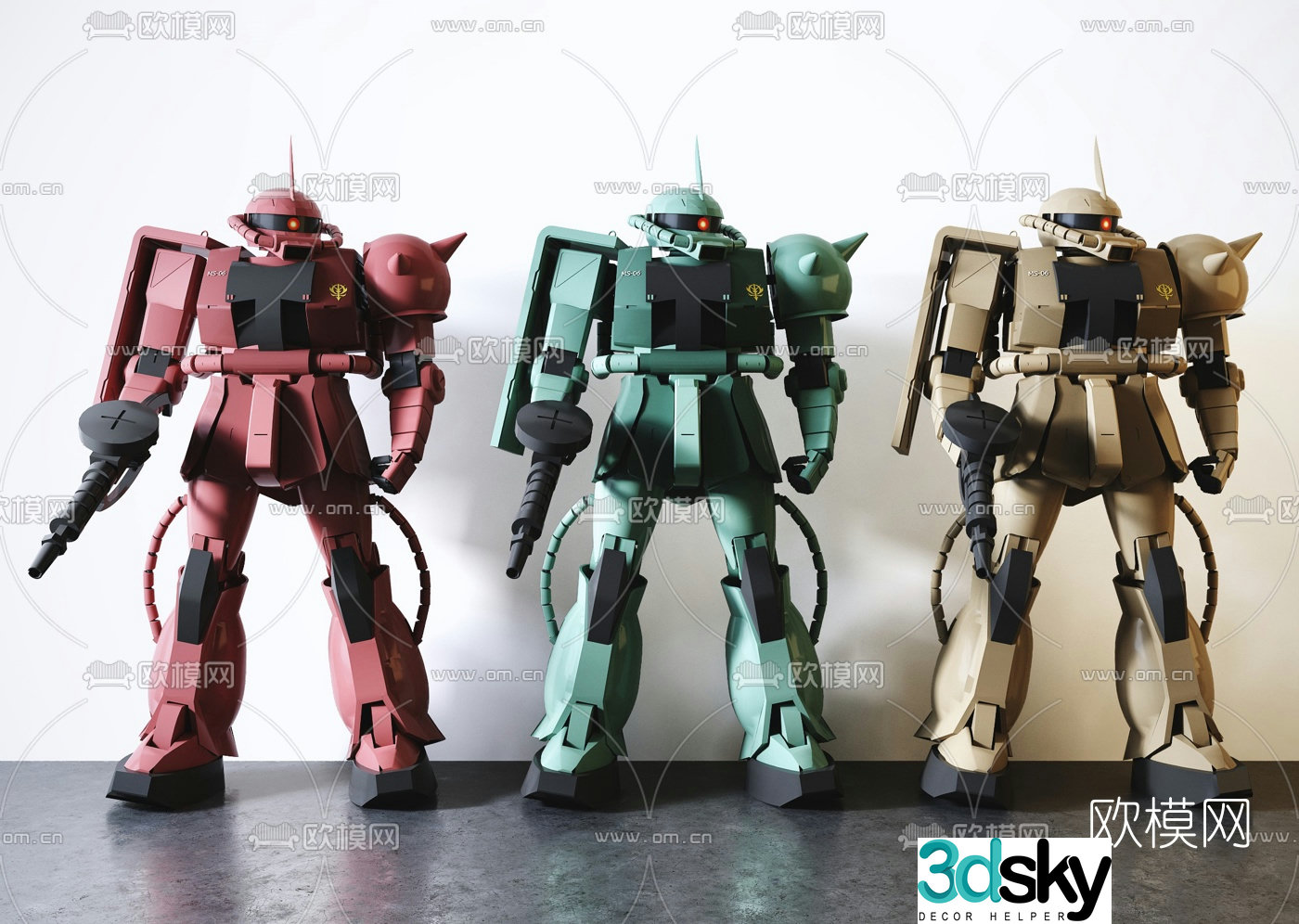 Modern Gundam robot toy 3d model
