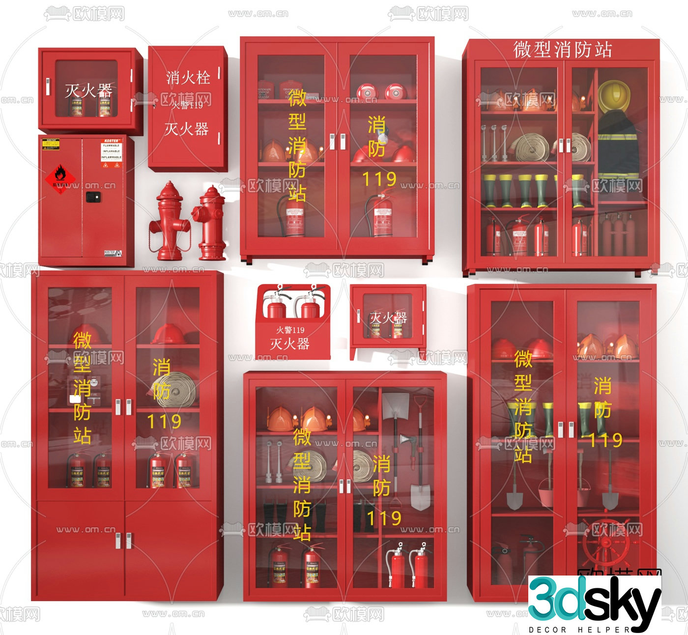 Modern fire extinguisher hydrant 3d model