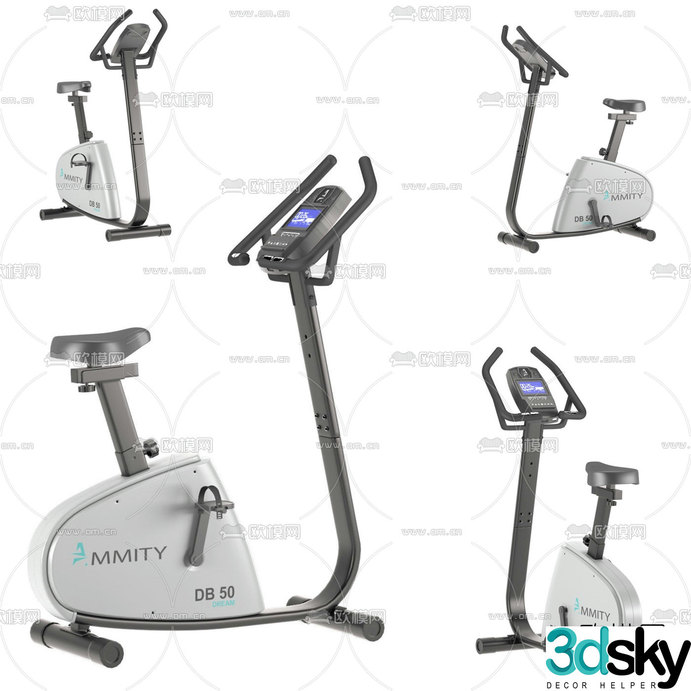Modern fitness spinning bike 3d model