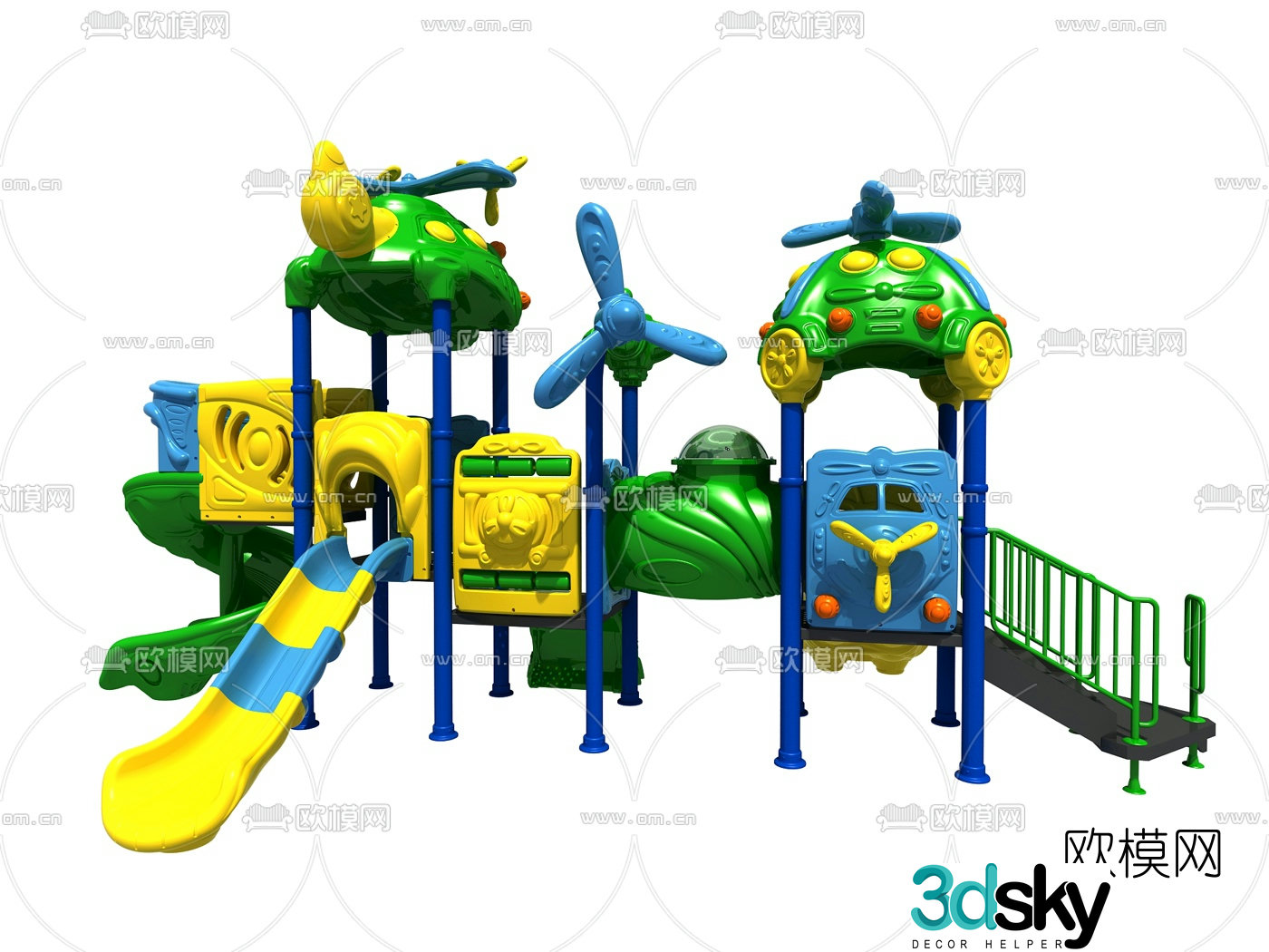 Modern children's slide 3d model