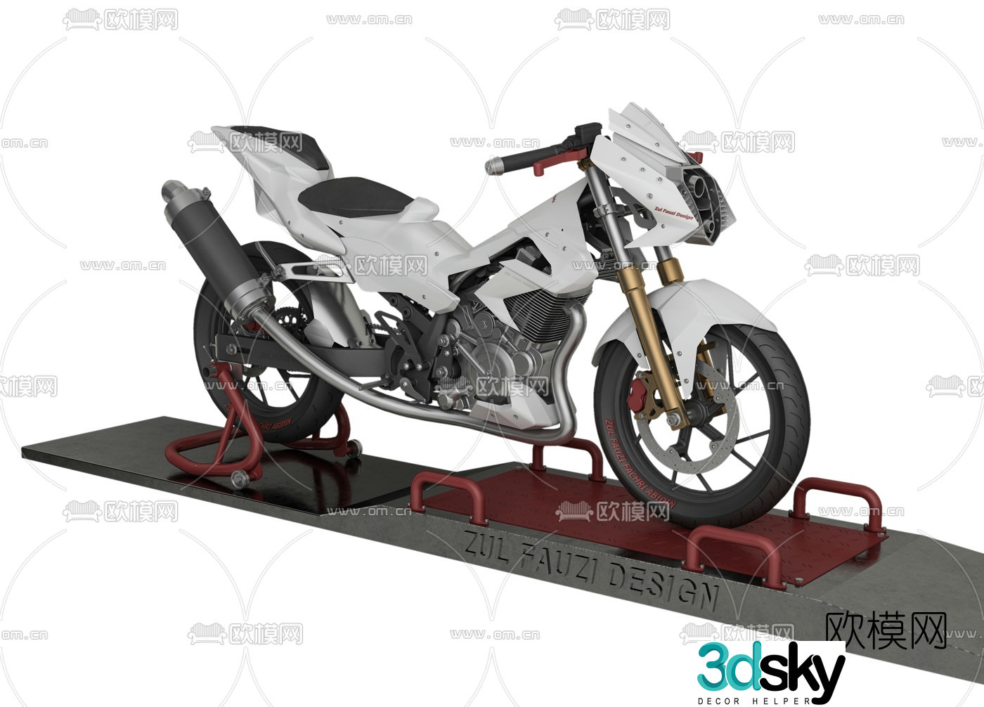 modern suzuki motorcycle 3d model