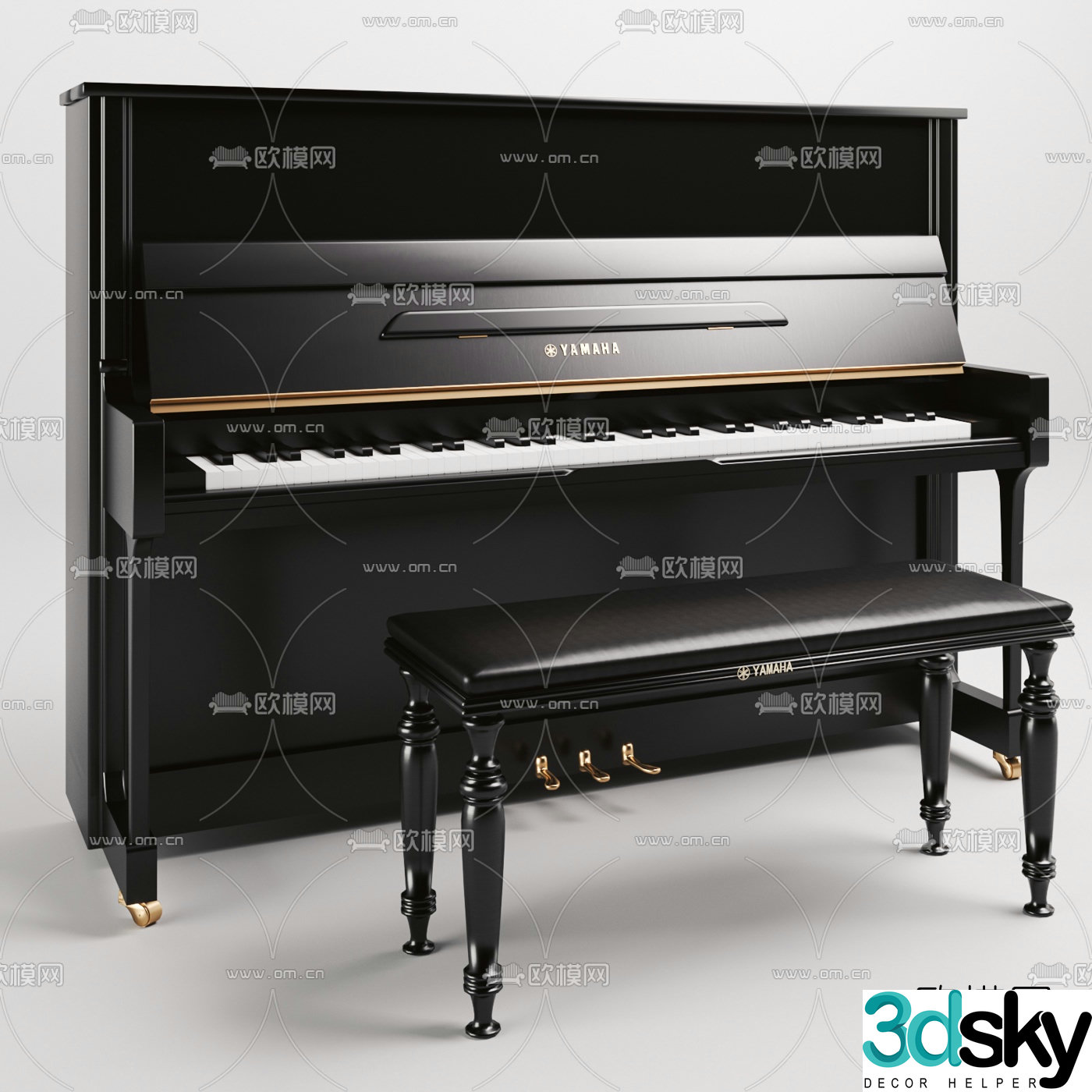 modern piano 3d model