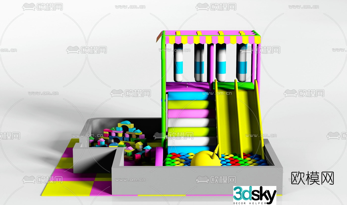Modern children's slide toy 3d model