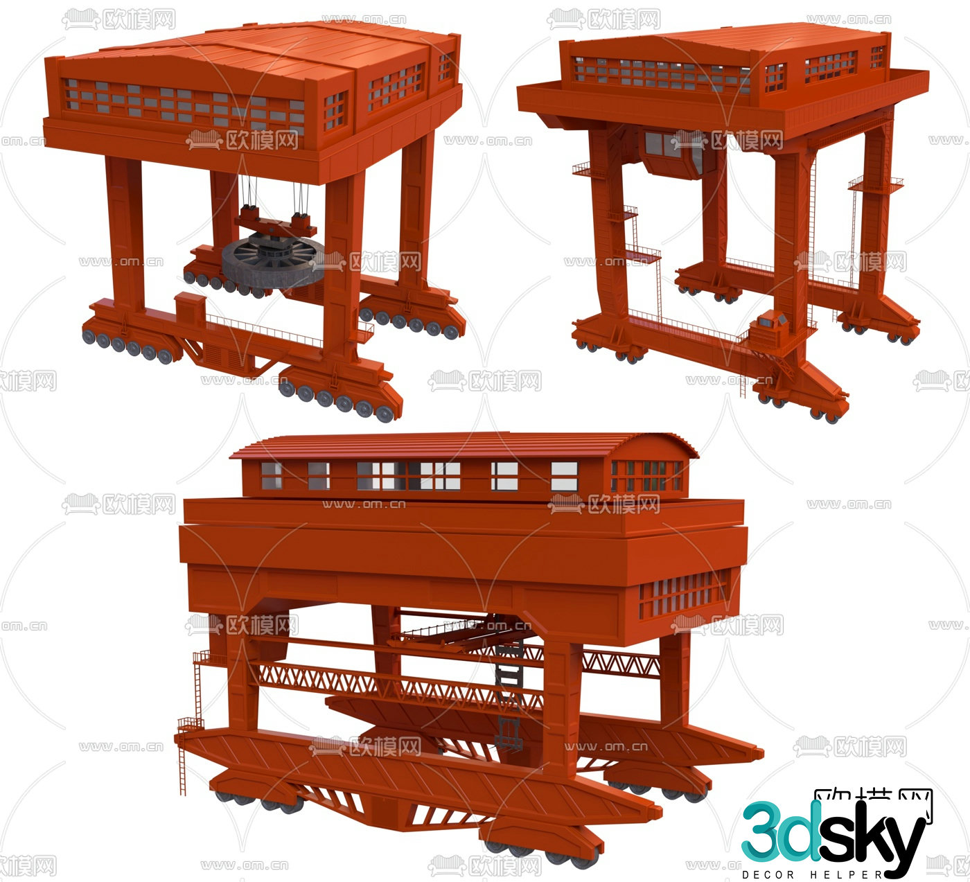 Modern crane tower crane 3d model