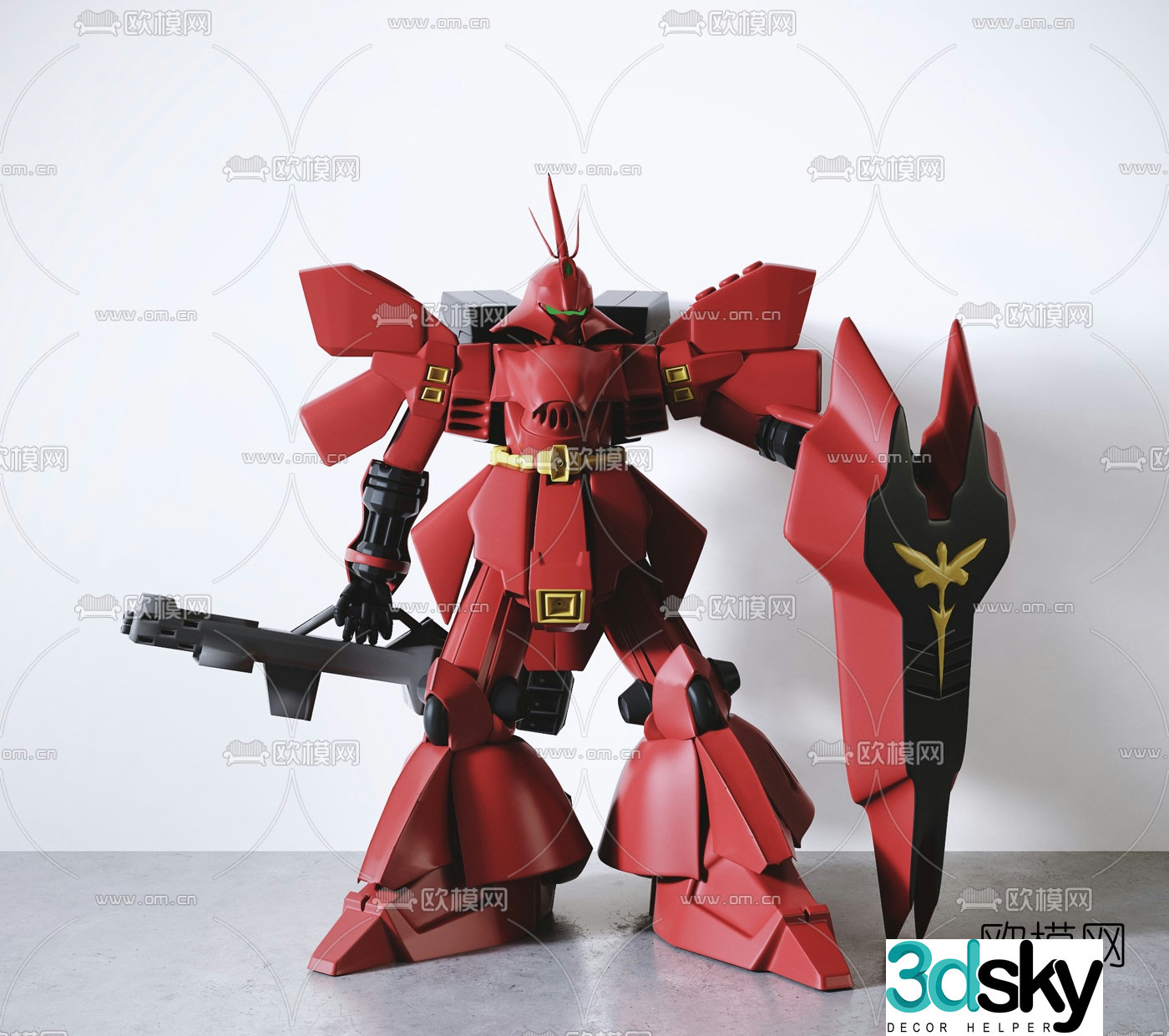 Modern Gundam robot toy 3d model