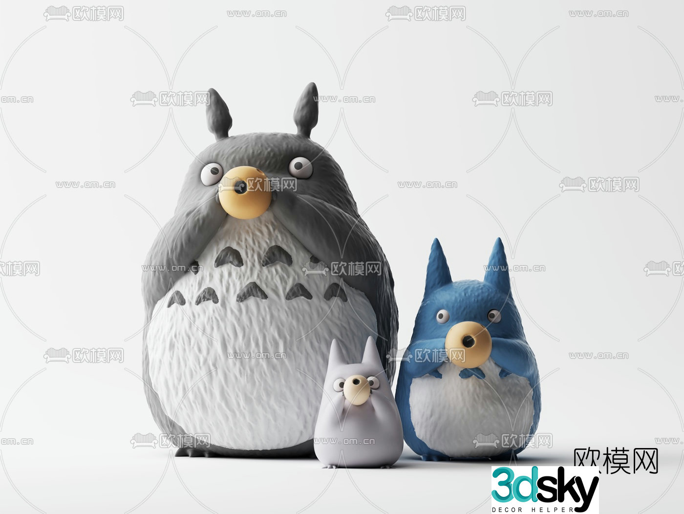 Modern Totoro Ragdoll Toy 3d model