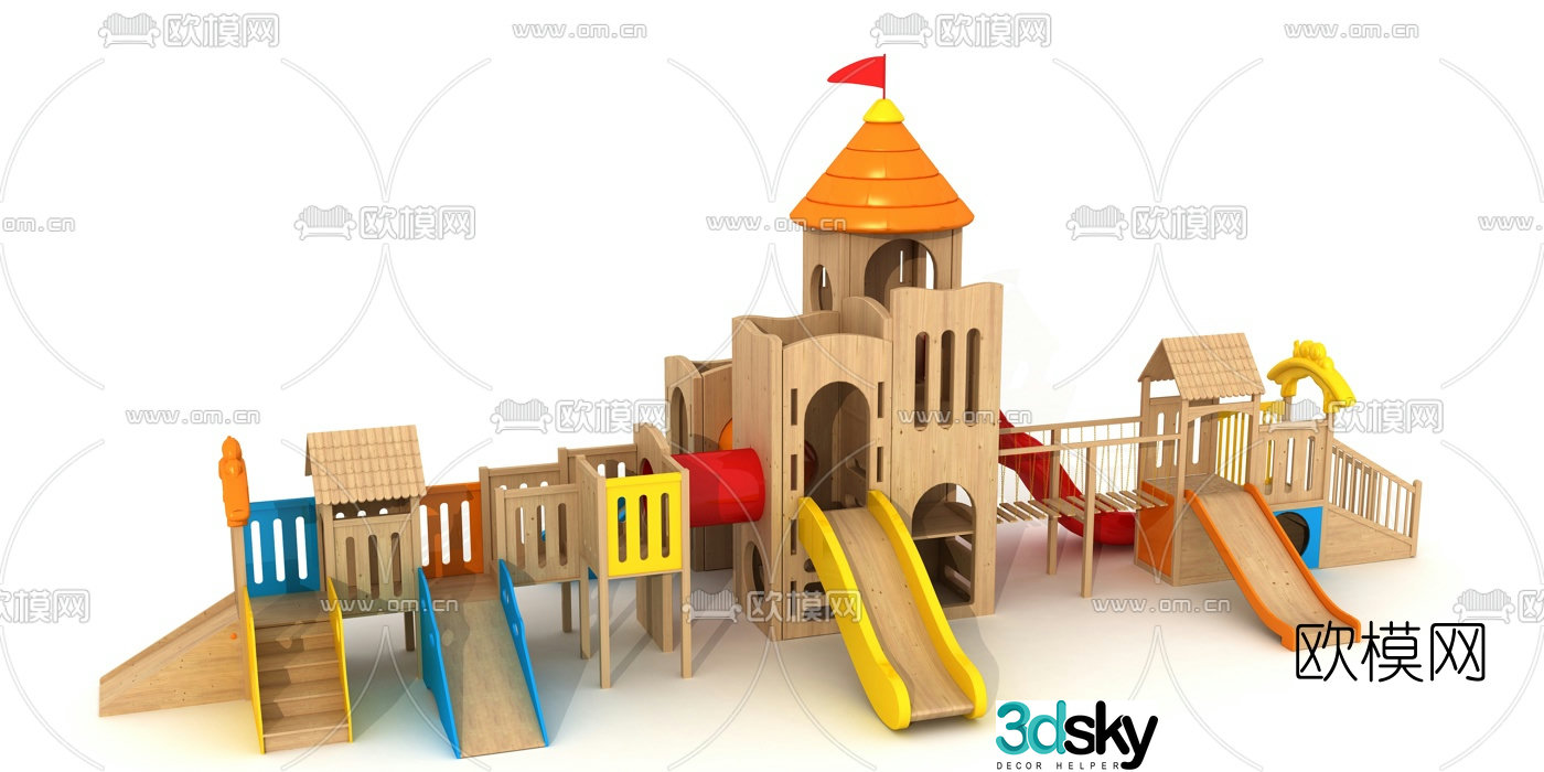 Modern children's slide ride 3d model