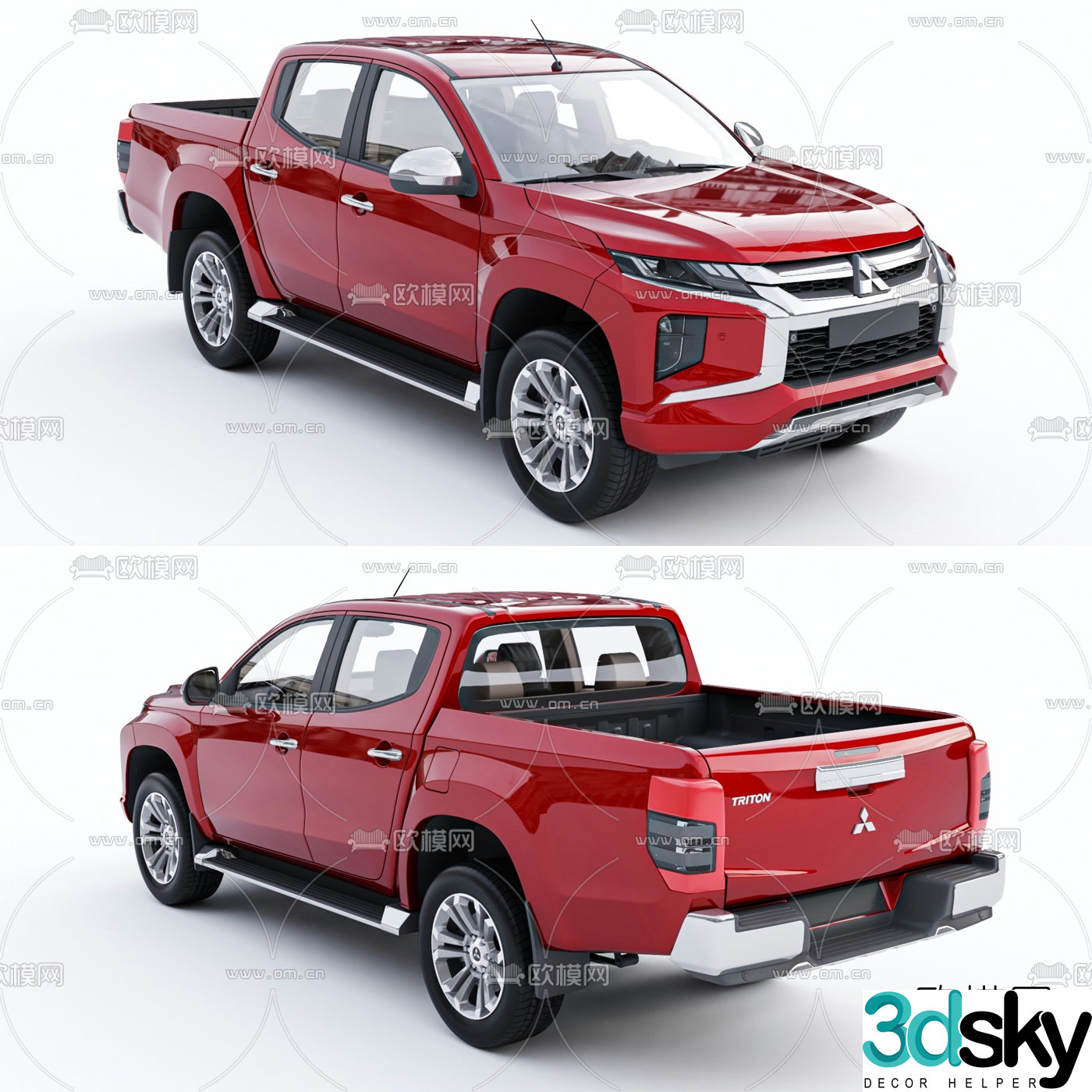 Modern Mitsubishi pickup truck 3d model