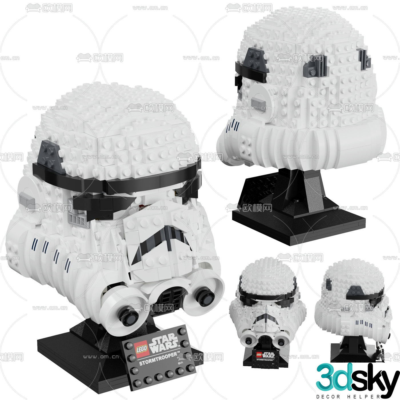 Modern stormtrooper helmet toy 3d model