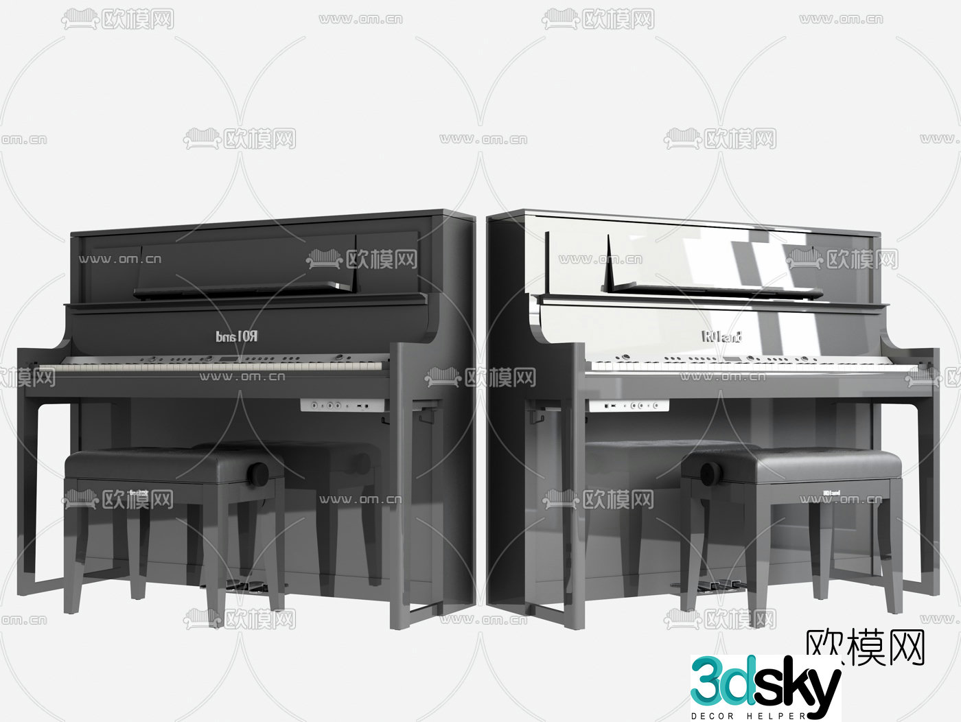 modern piano 3d model