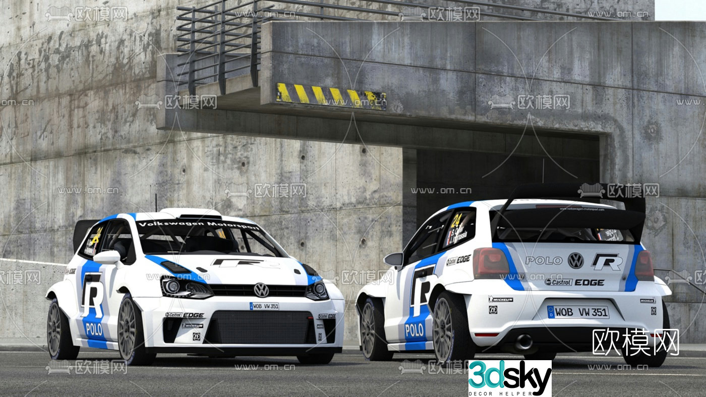 Modern Volkswagen Competition Modified Car 3d model
