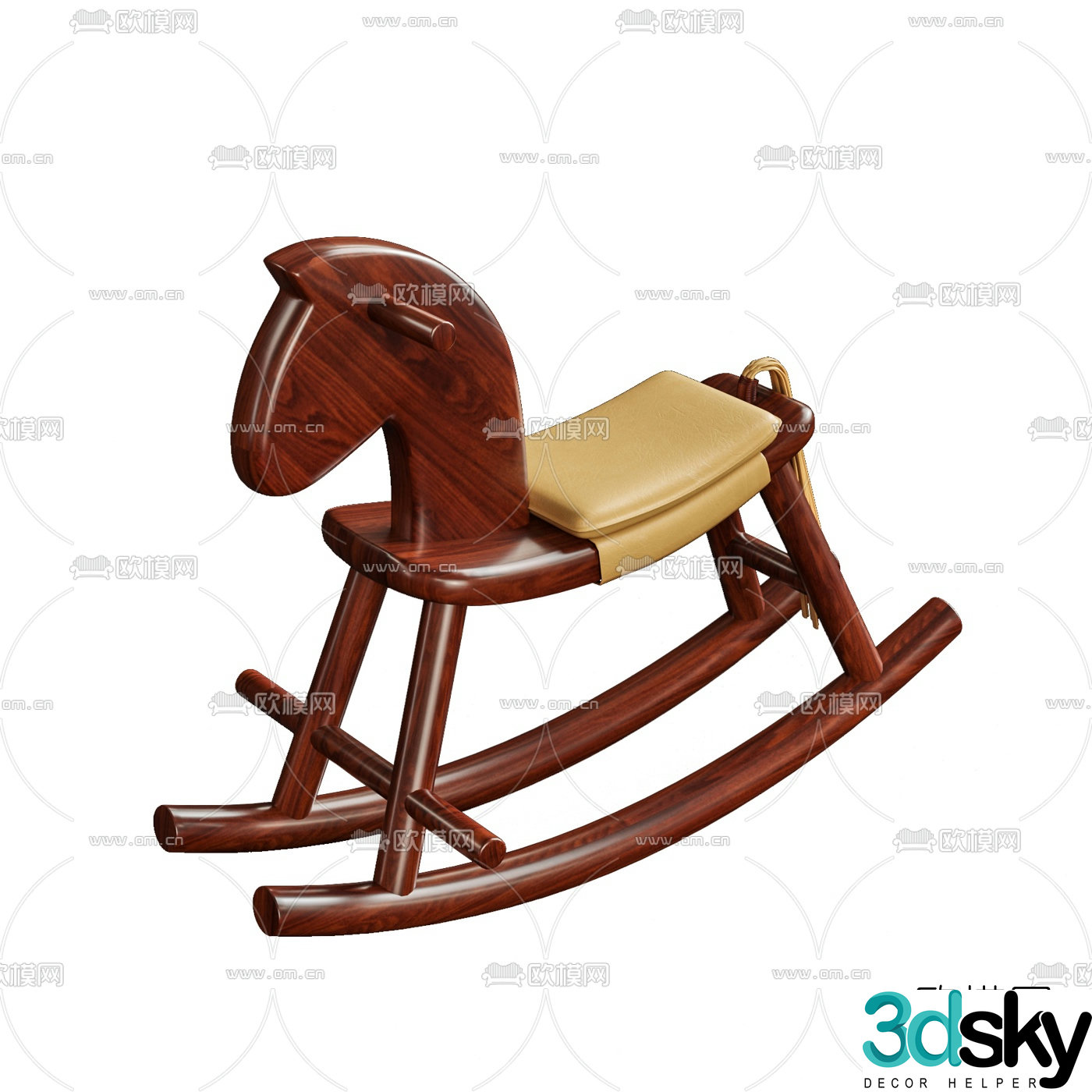 Modern children’s wooden horse 3d model