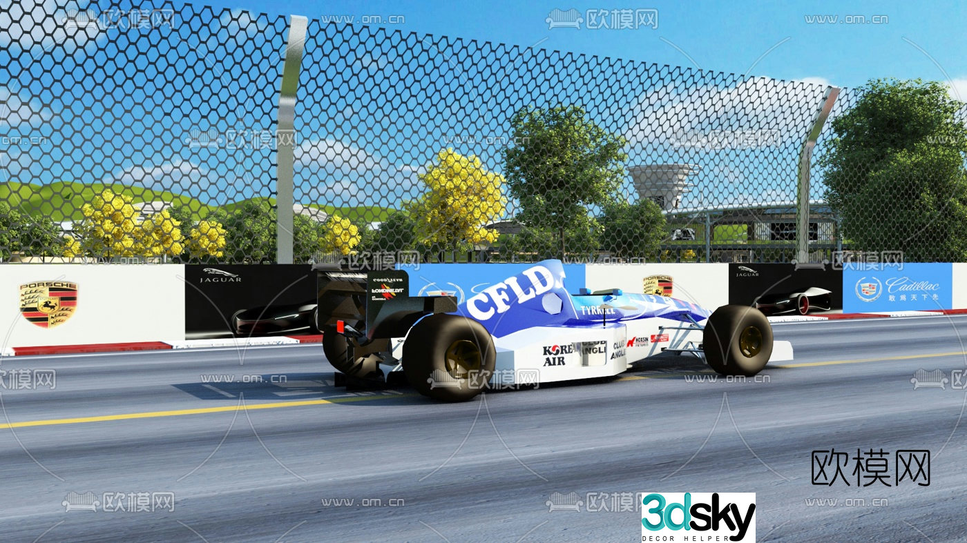 Modern F1 racing car 3d model