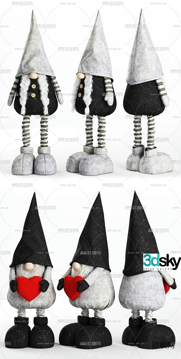 Modern doll toy 3d model