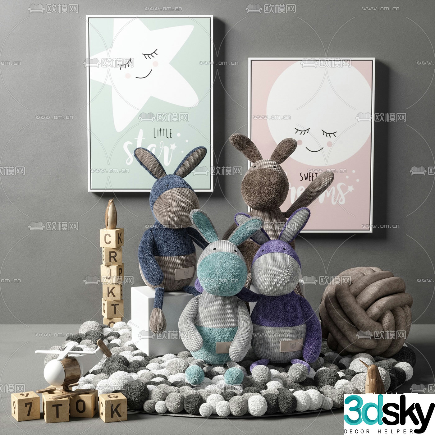Modern children’s ragdoll doll 3d model