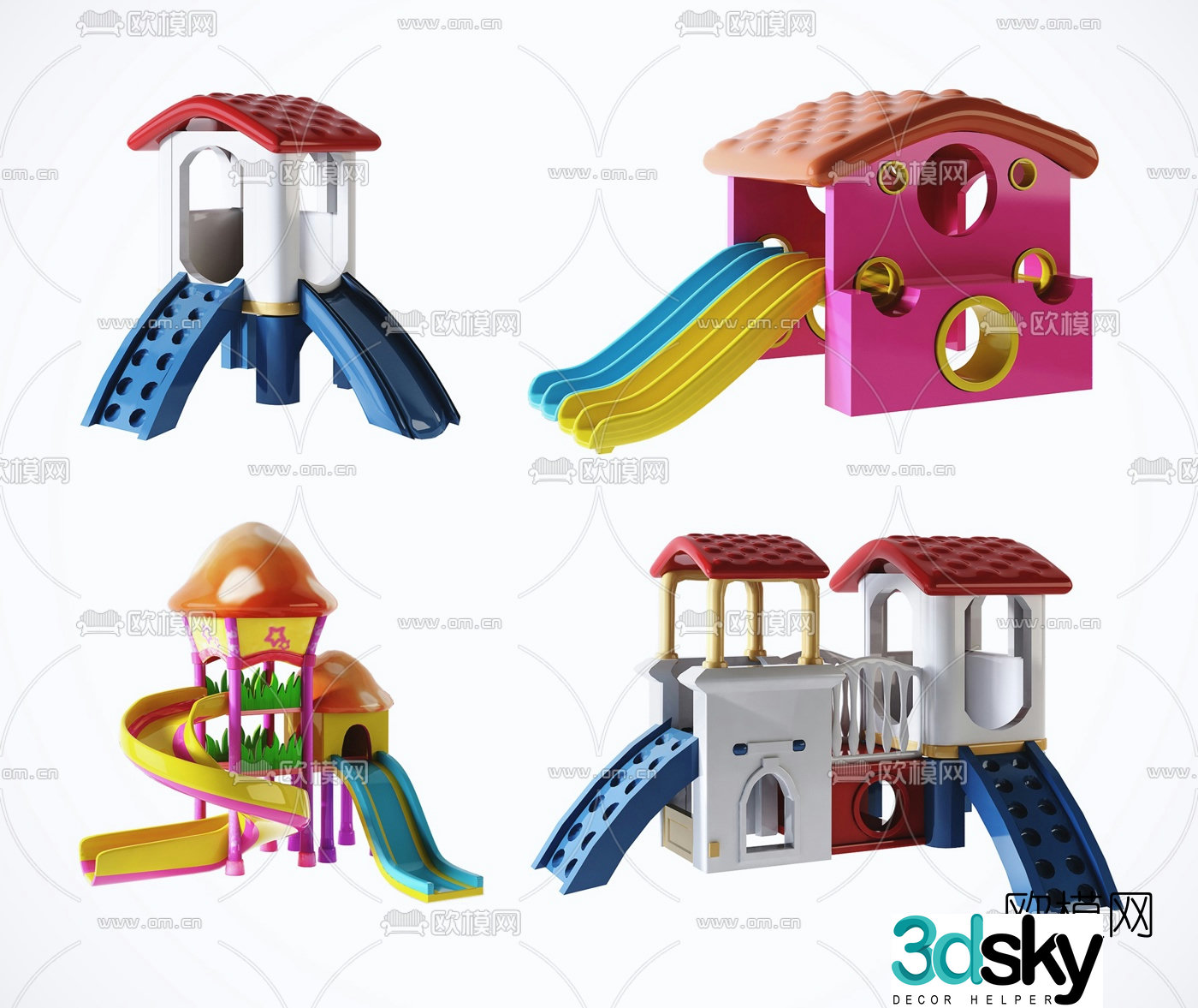 Modern children's slide ride 3d model