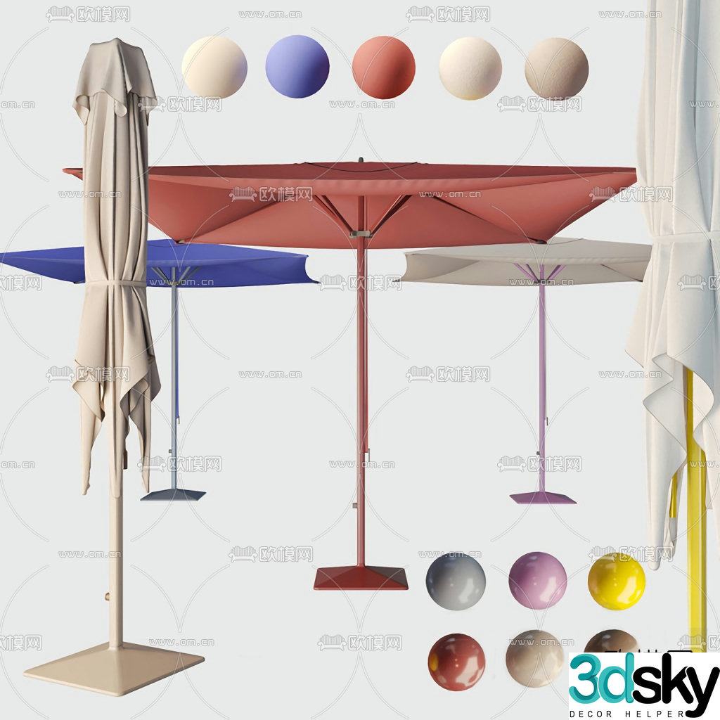 Modern outdoor parasol 3d model