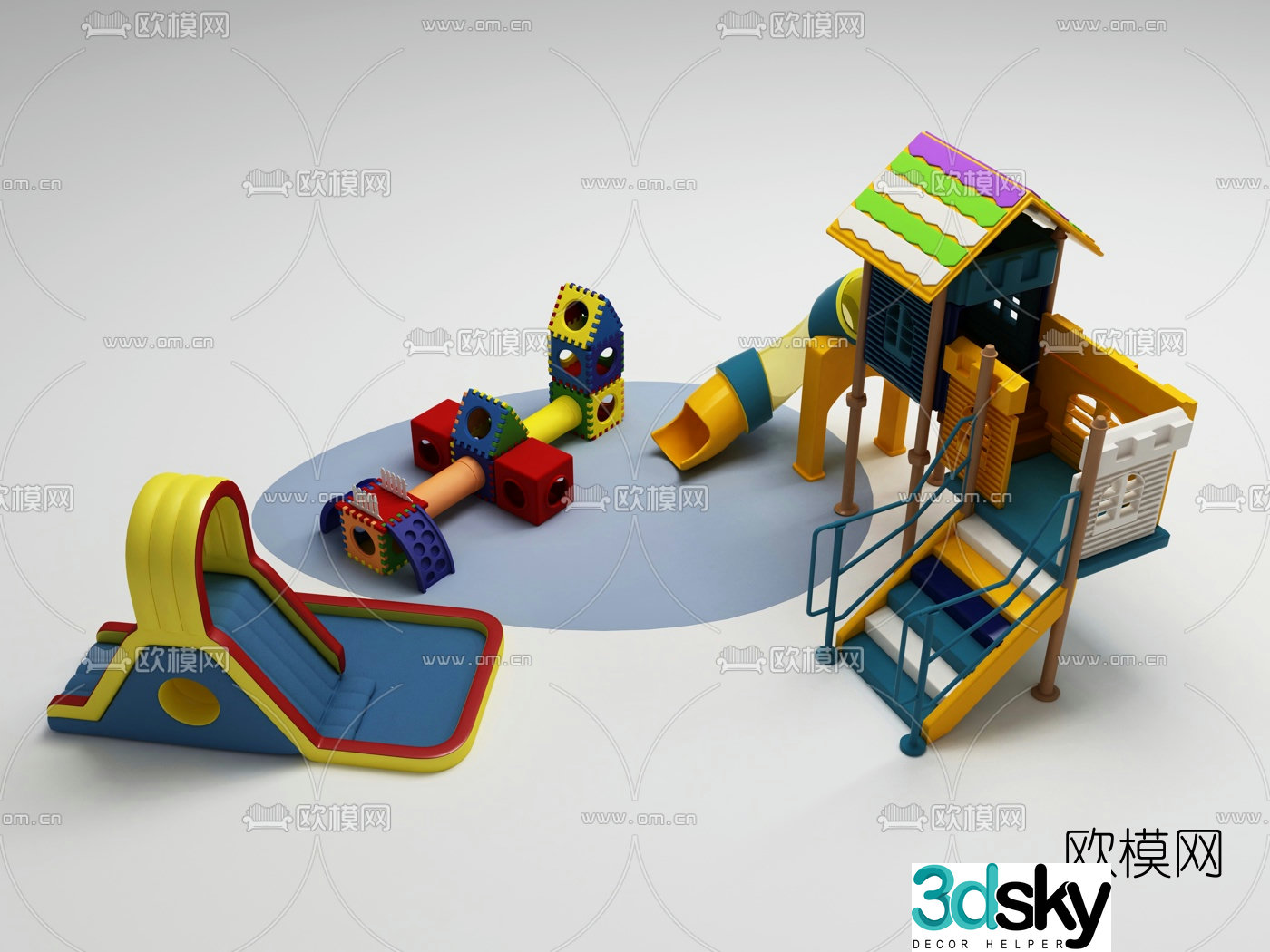 Modern children's play equipment 3d model