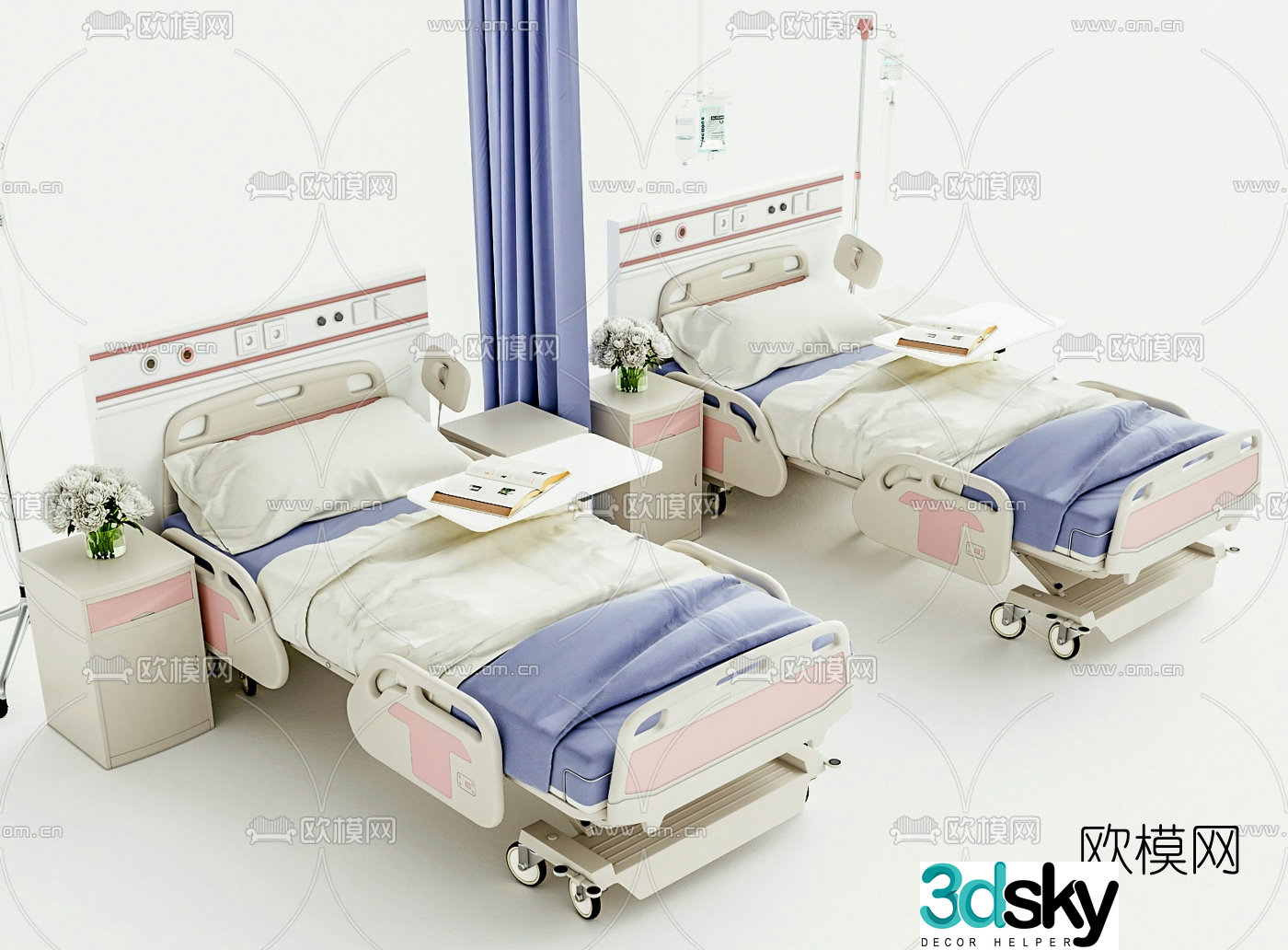 Modern hospital bed 3d model