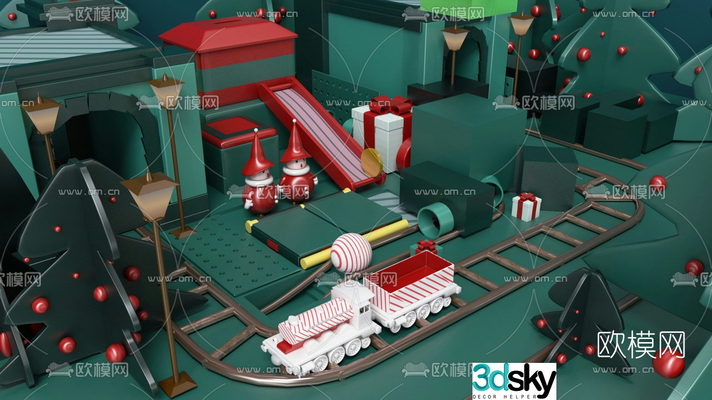 Nordic train track toy 3d model