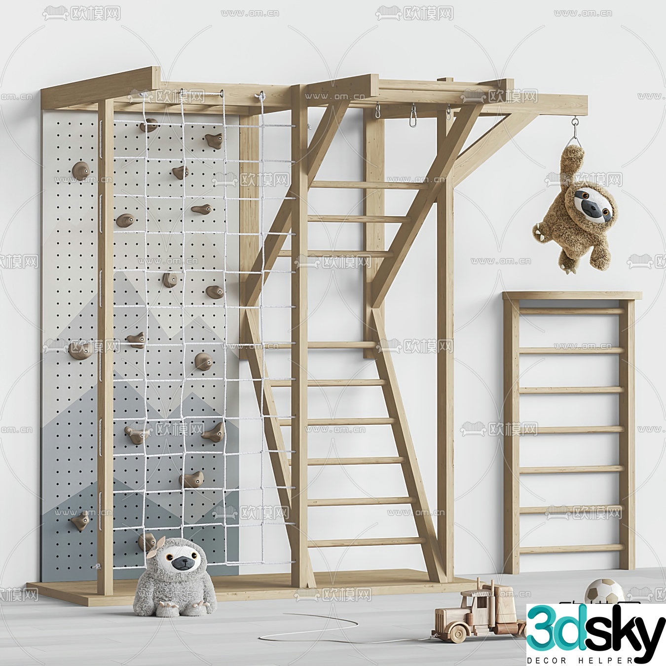 Modern children climbing climbing equipment 3d model