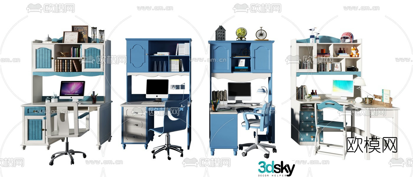 Modern children’s desk chair 3d model
