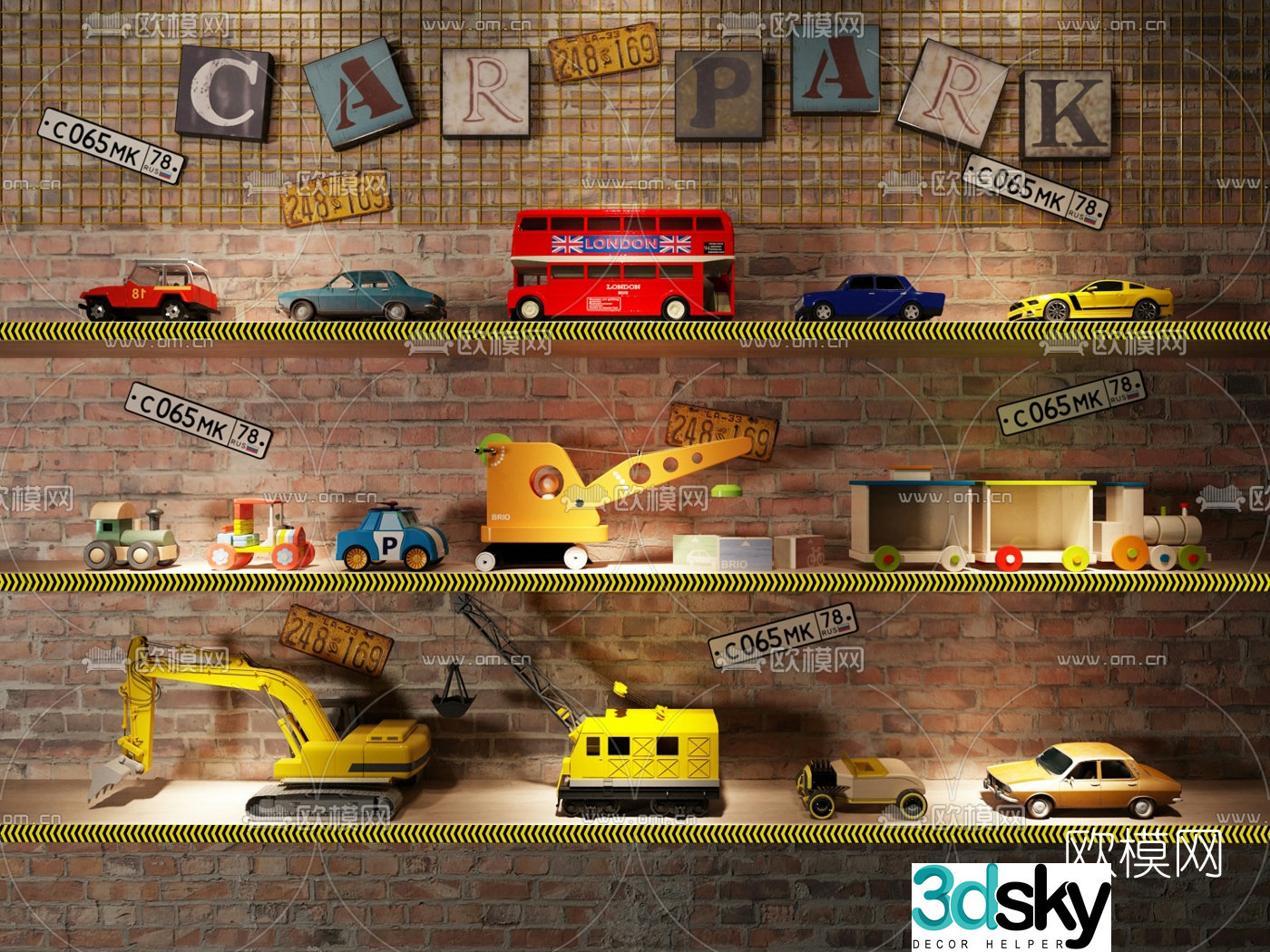 Modern children’s toy car 3d model