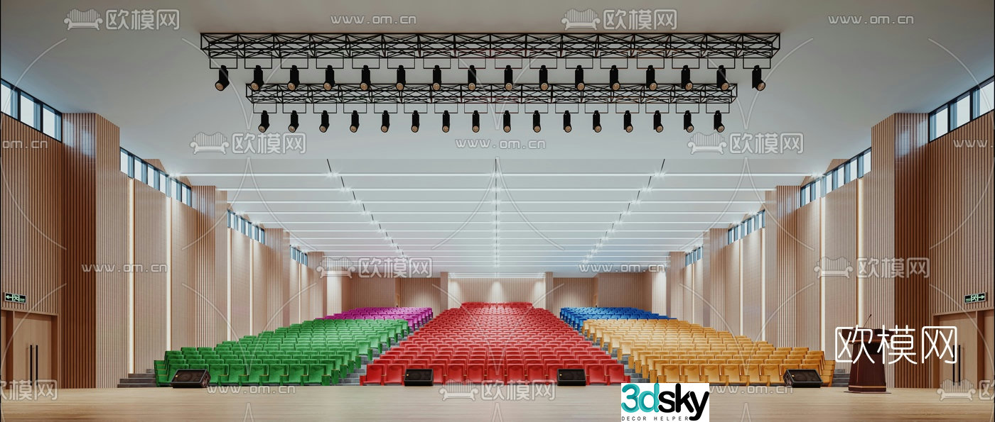 Modern staircase lecture hall conference hall 3d model