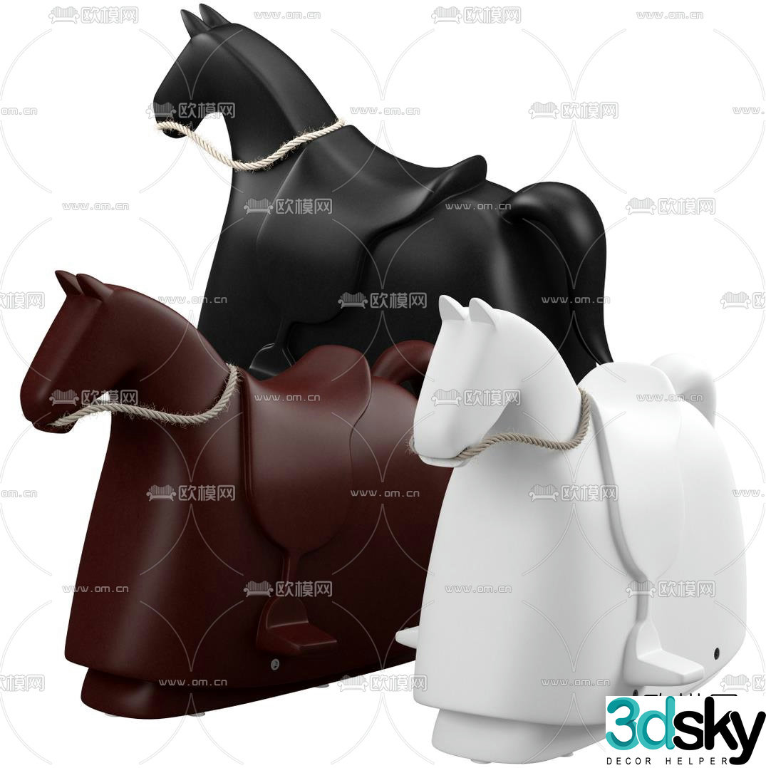 Modern children’s rocking horse toy 3d model