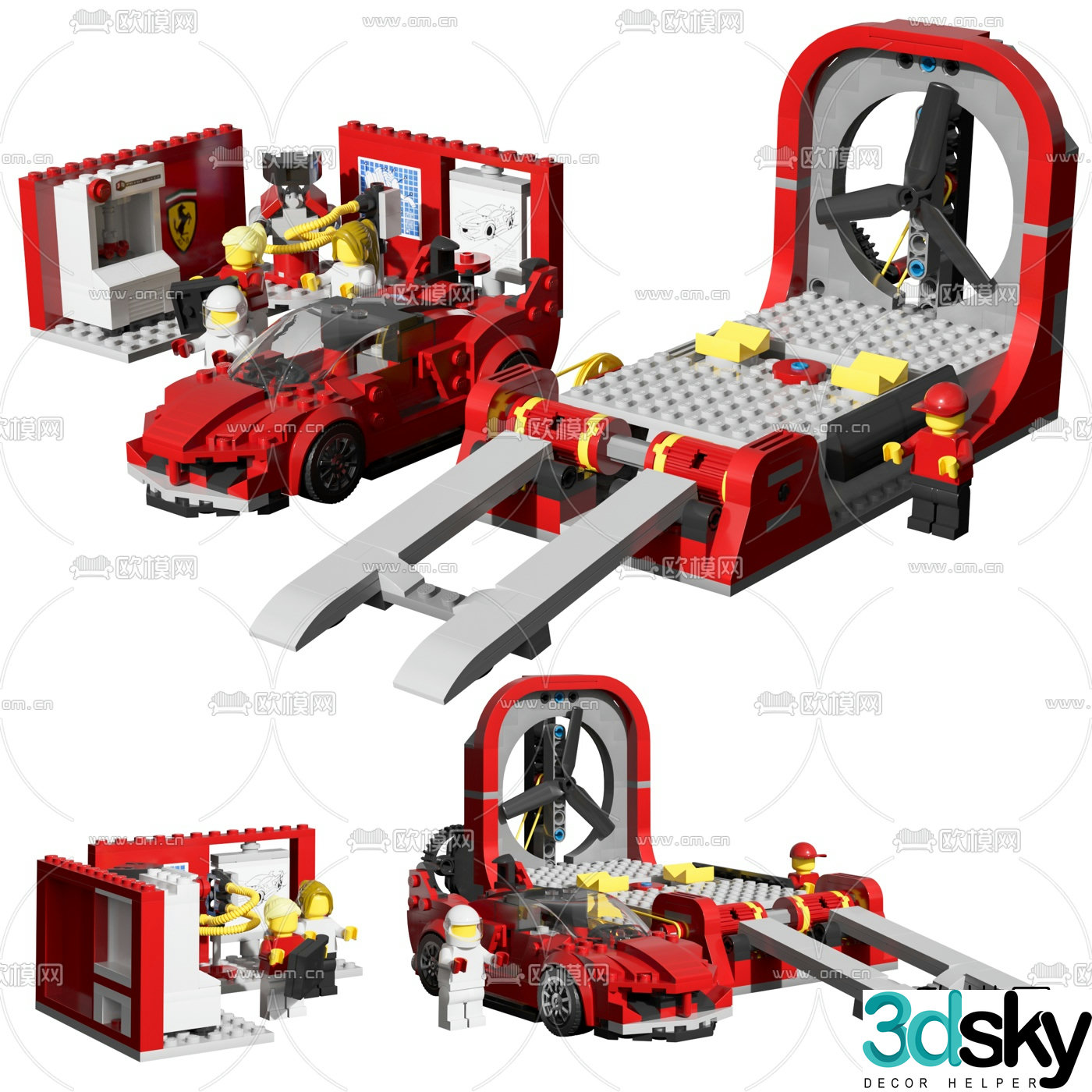 Modern lego racing toy 3d model