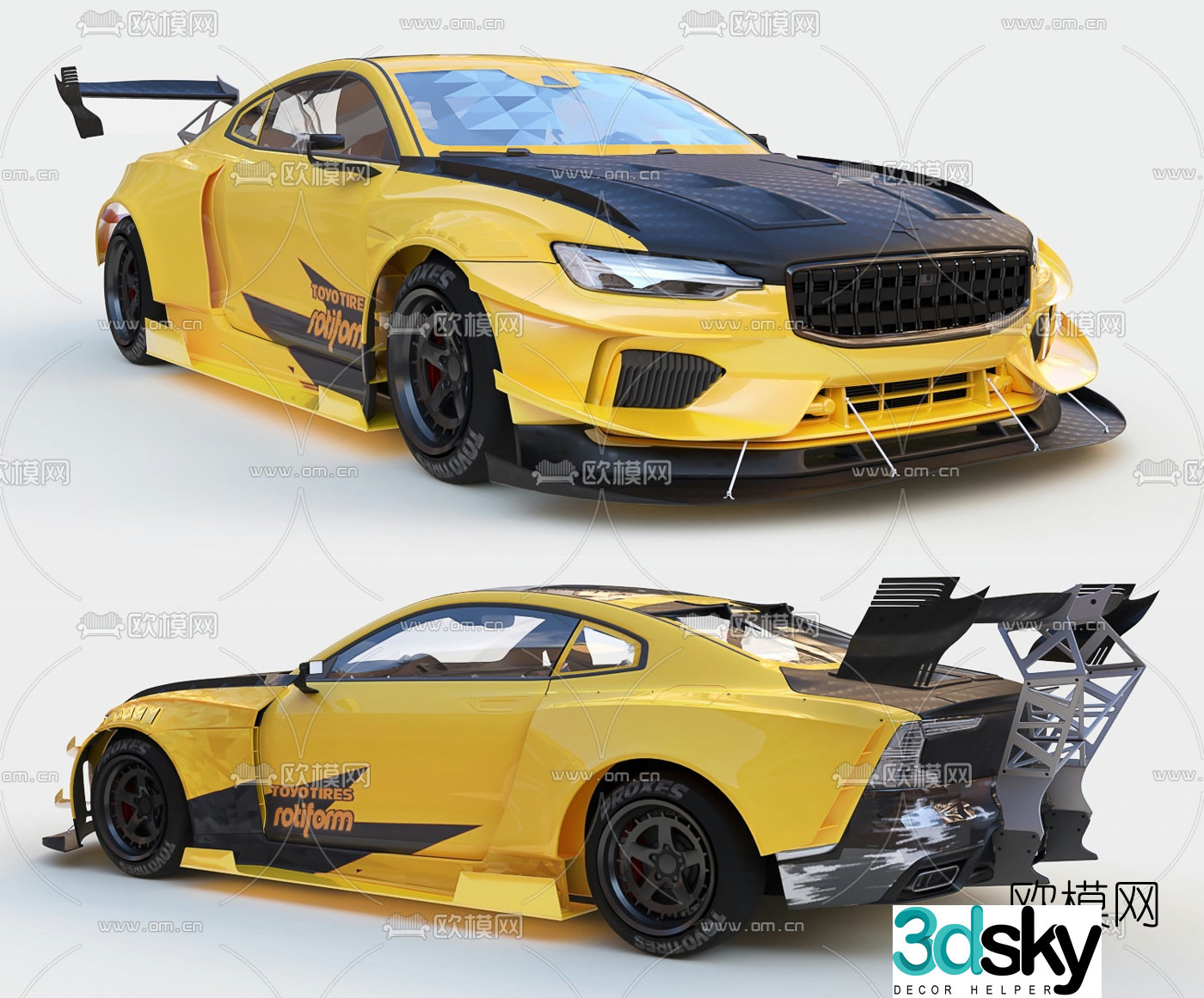 modern volvo sports car 3d model