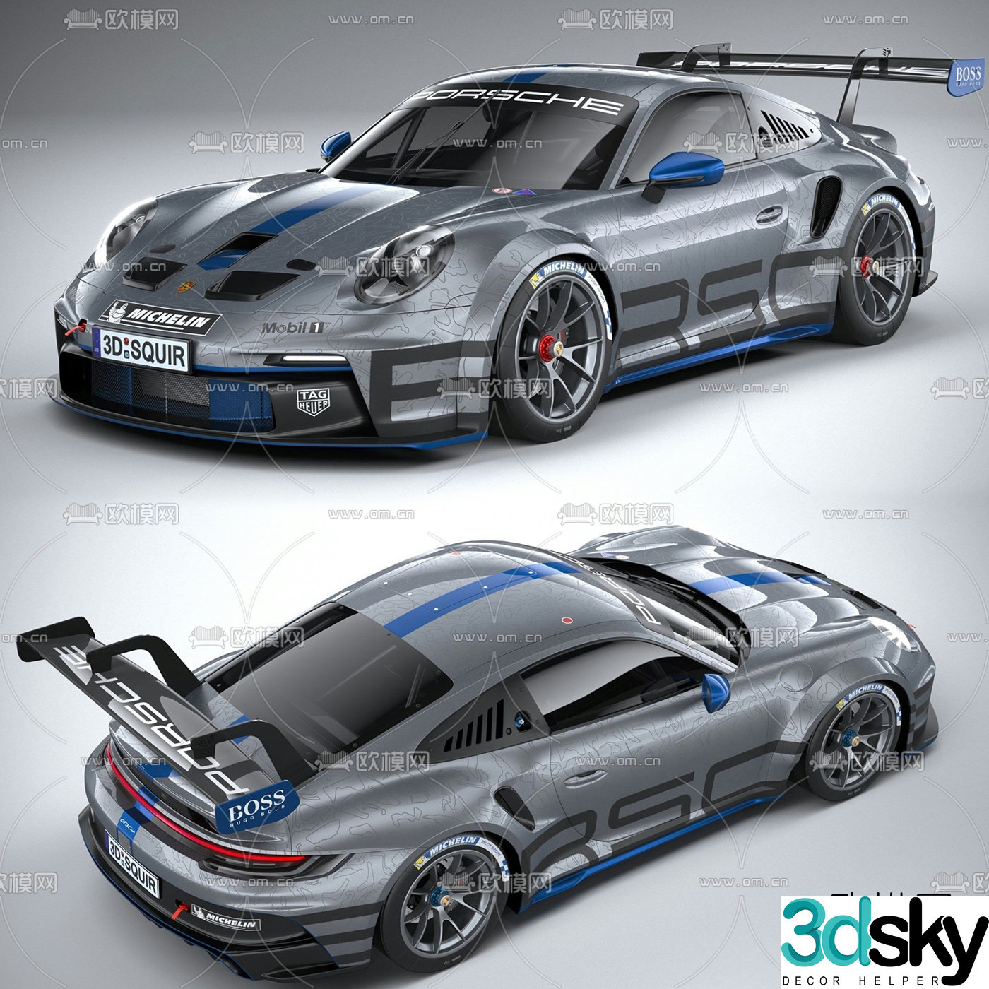 modern porsche sports car 3d model