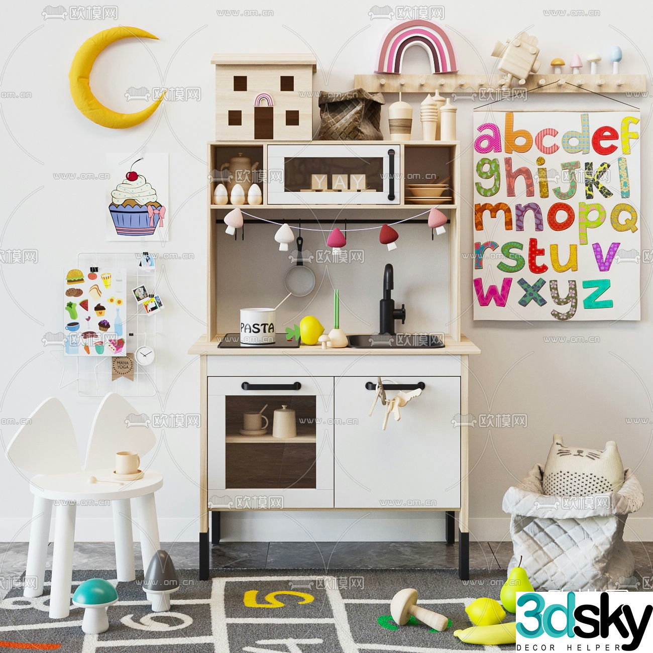Modern children’s toy cabinet 3d model
