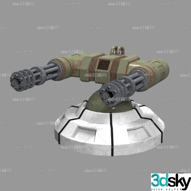Modern defense turret free 3d model