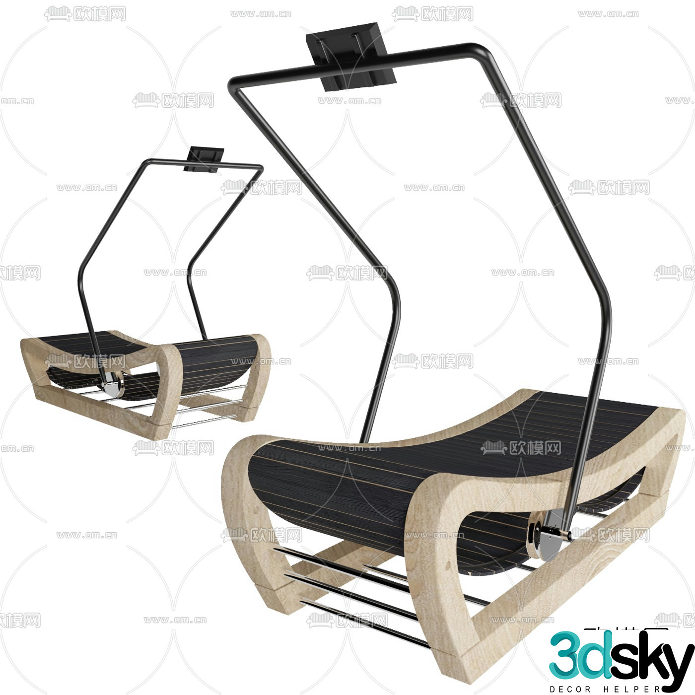 Modern log treadmill 3d model