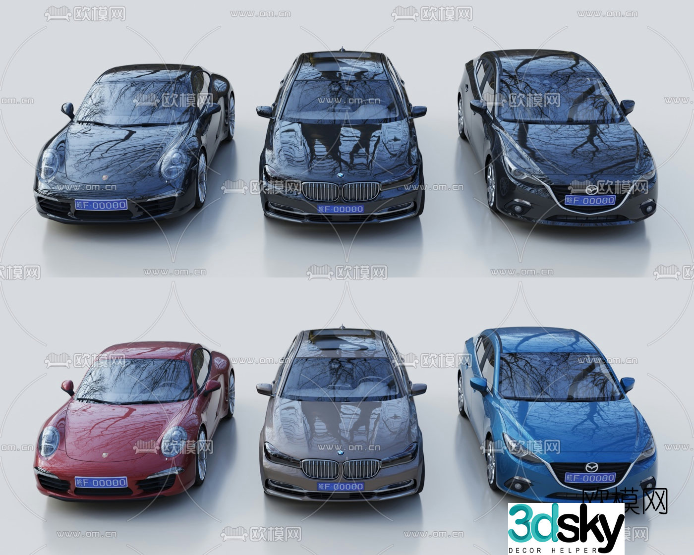 modern car sedan sports car 3d model