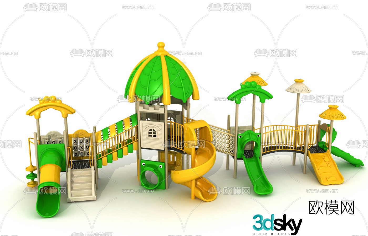 Modern slide amusement equipment 3d model