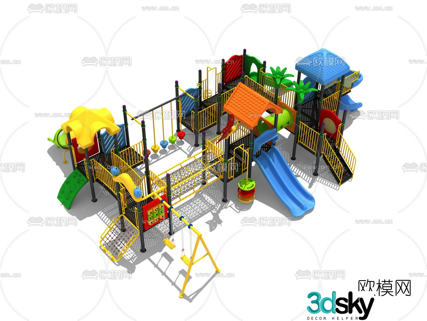 Modern children's slide ride 3d model