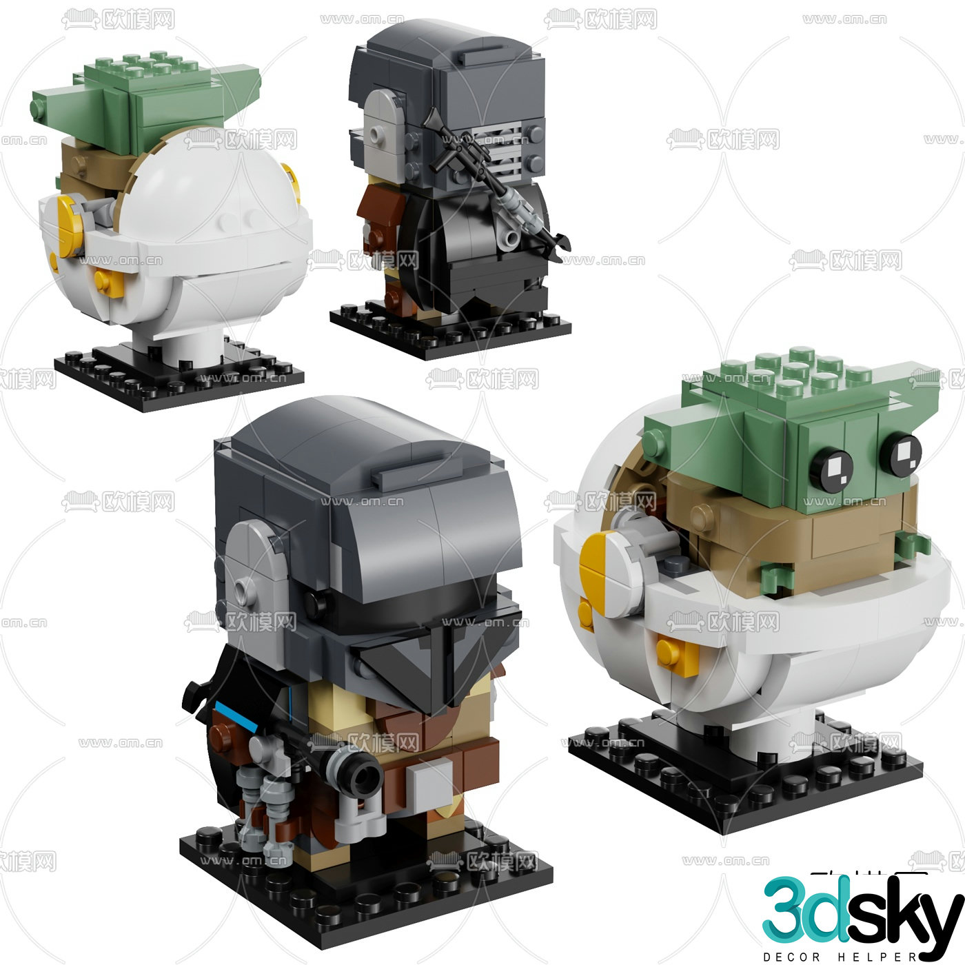 Modern Star Wars toys 3d model