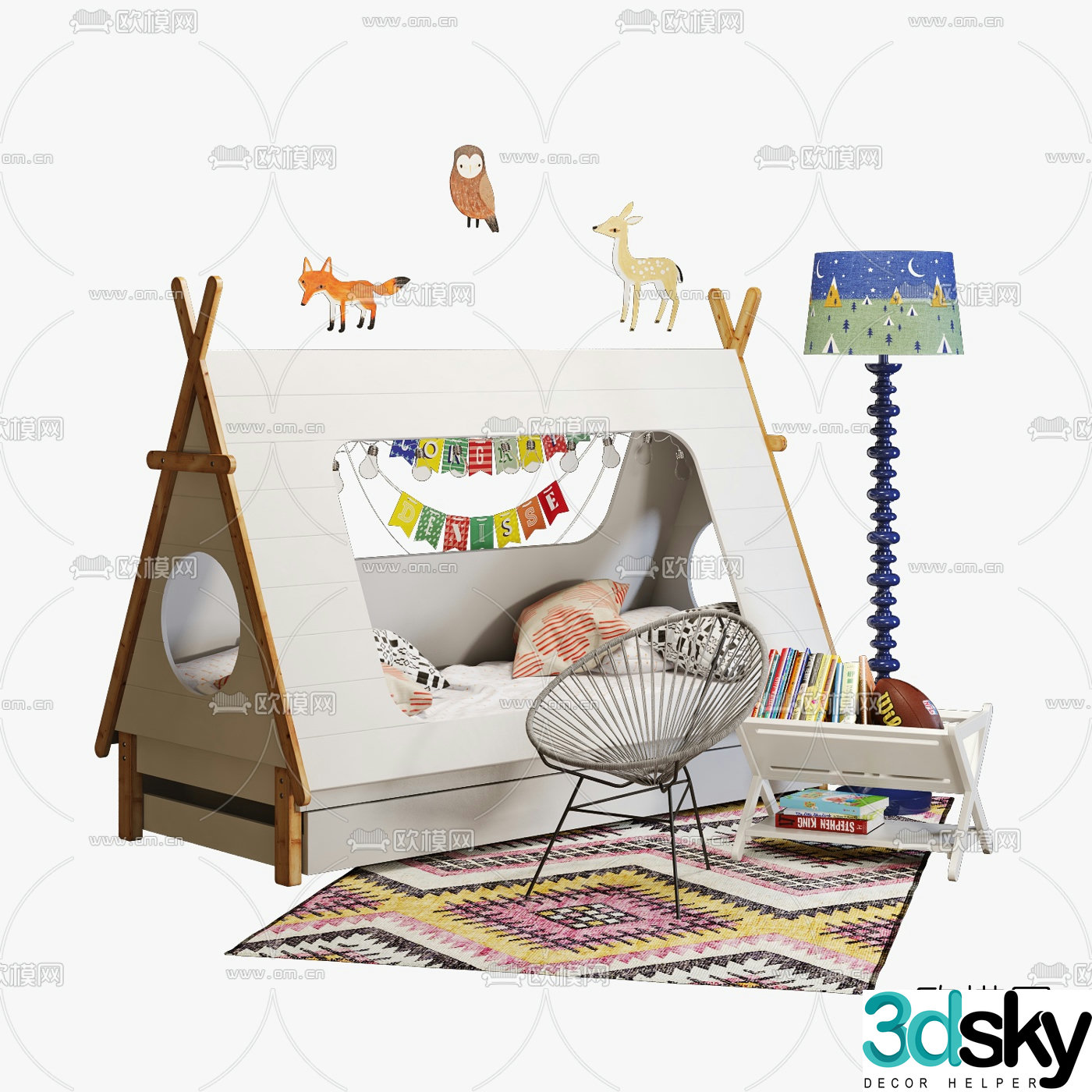 Modern children’s bed 3d model
