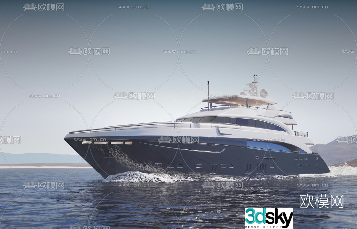 Modern yacht speedboat 3d model