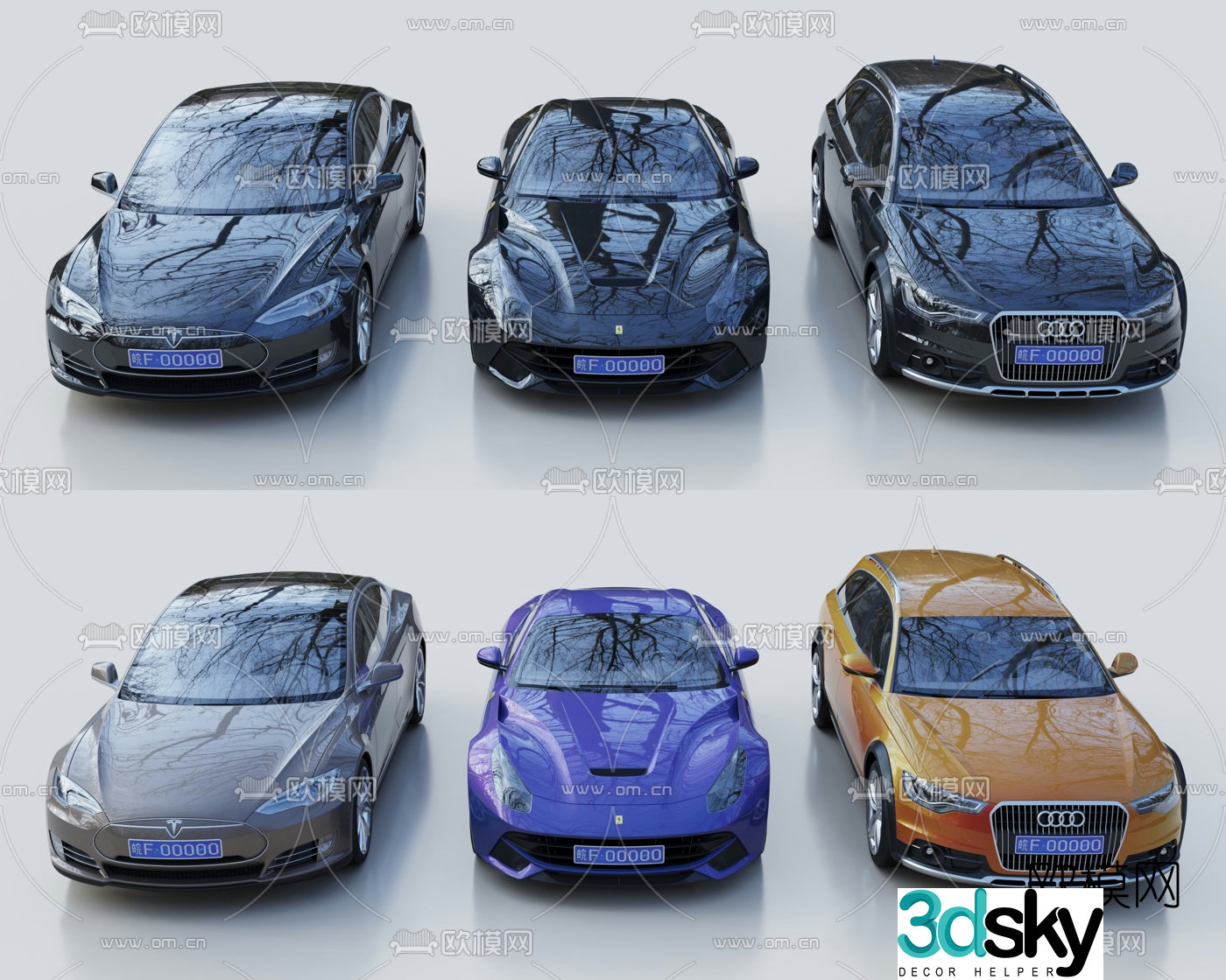 modern car sedan sports car 3d model