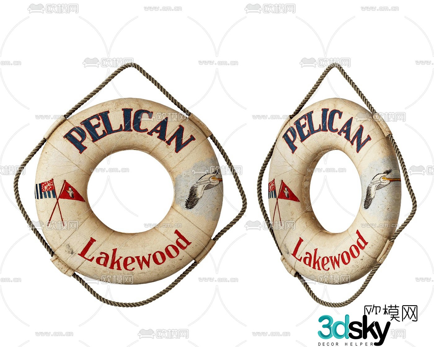 American lifebuoy 3d model
