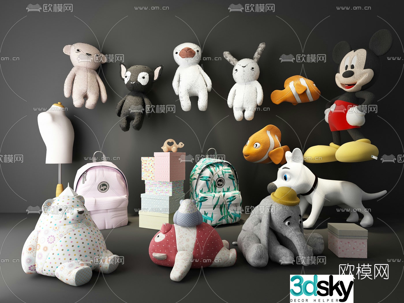 Modern toy figurine ragdoll 3d model