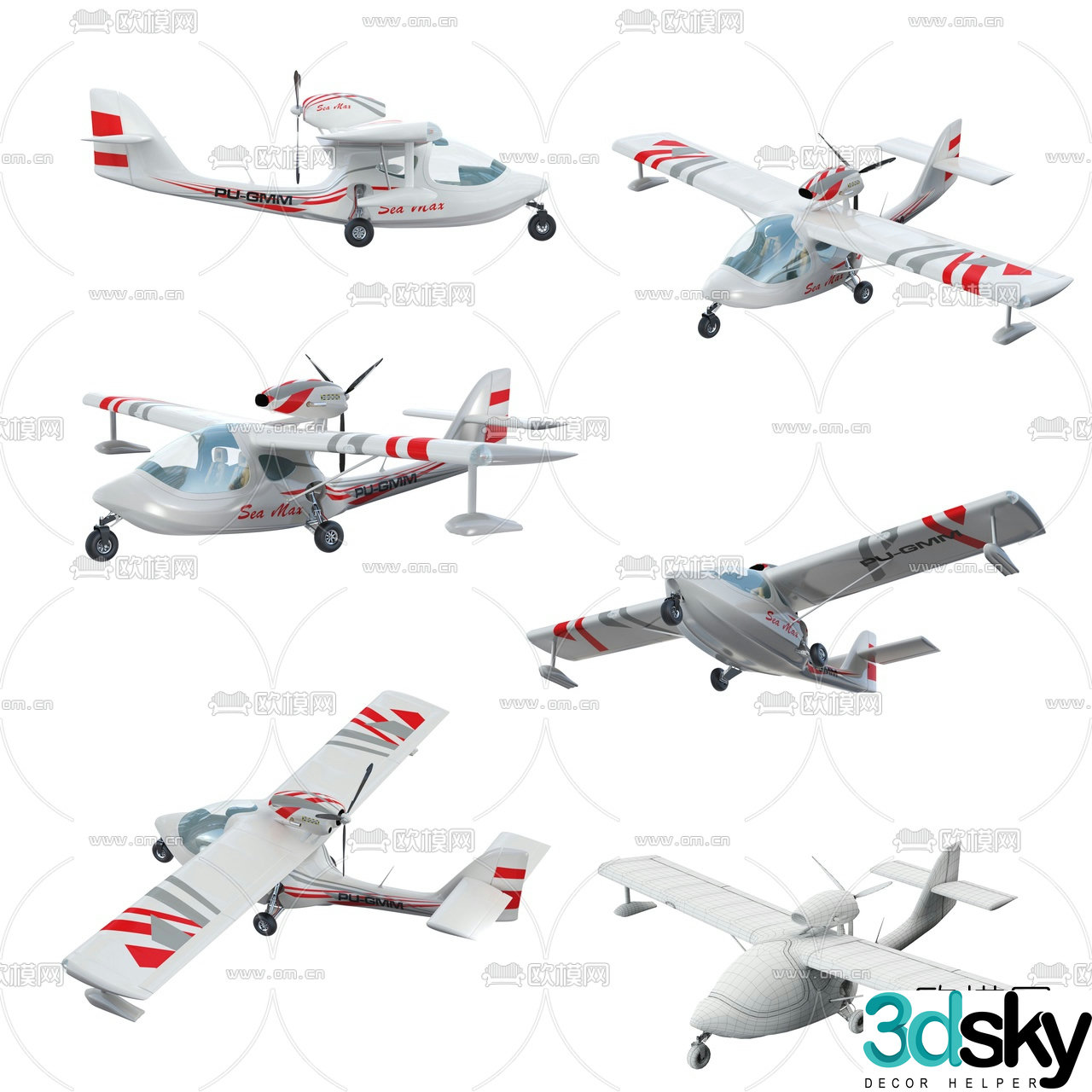 Modern hydroplane 3d model